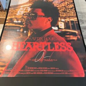 The Weeknd signed and framed Heartless poster